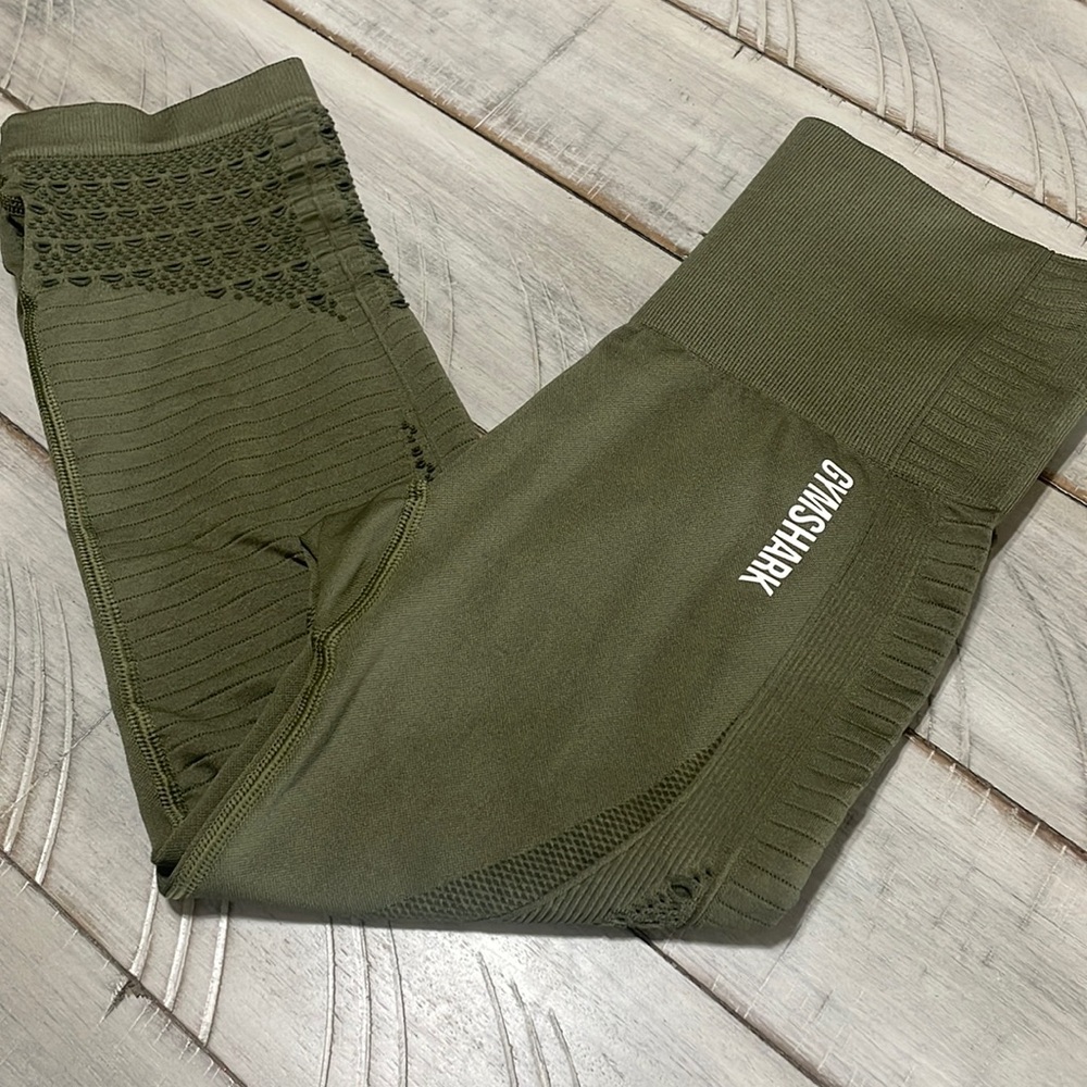 Gymshark cropped leggings-dark green